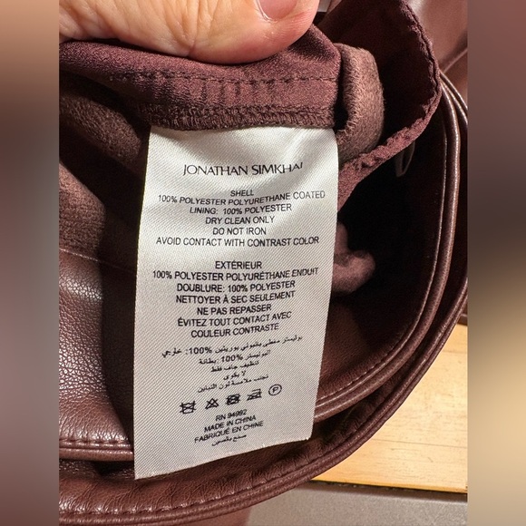 NWT Jonathan Simkhai- Pauline Faux Leather Pants. Size 12 - Picture 9 of 13